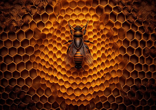 arafed bee honeycomb with honeycomb background generative ai 927978 21514