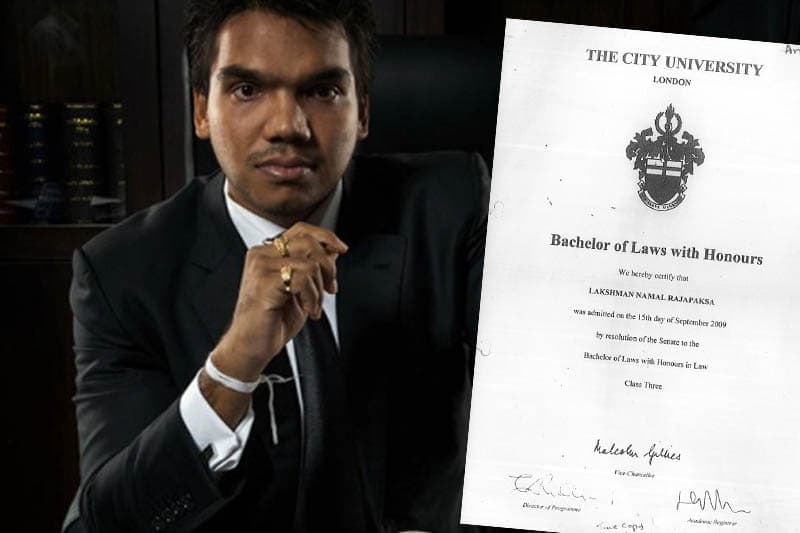 නාමල්ගේ නීති උපාධි සහතිකයට මැතිසබය ඇවිළෙයි