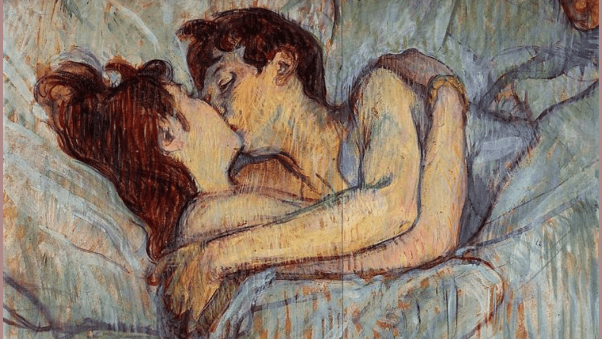 In Bed The Kiss by Henri Toulouse Lautrec