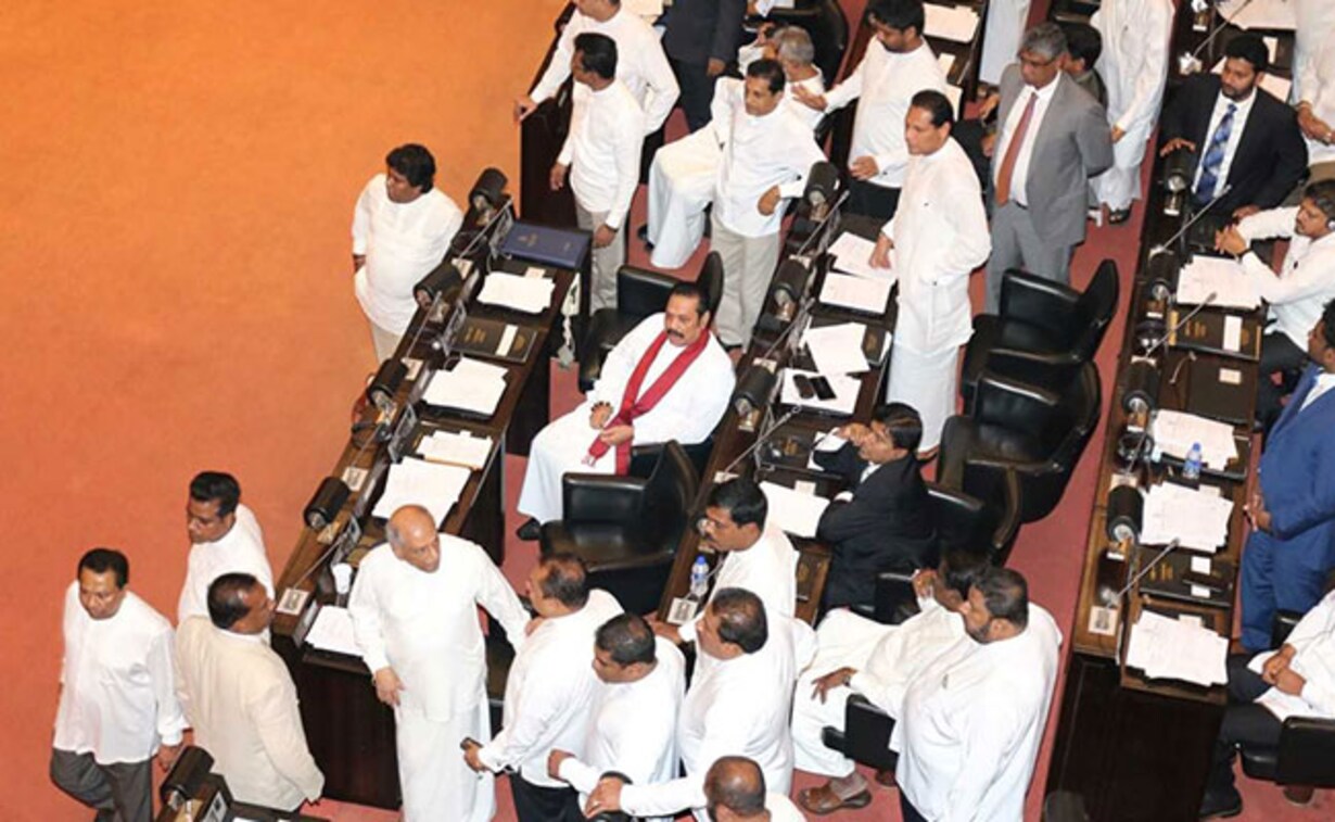 tr8bel6g sri lanka parliament reuters mahinda rajapaksa seated 625x300 15 November 18