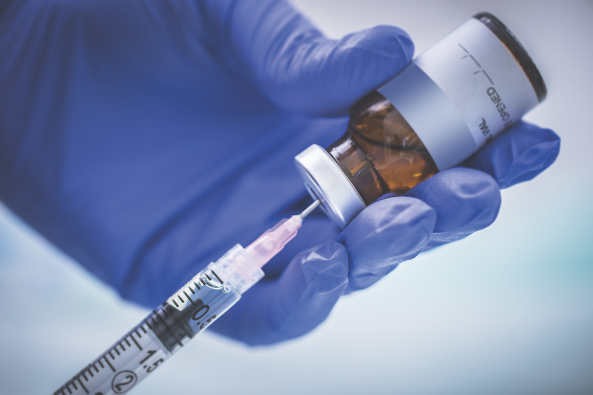 A stock photo of a Nurse preparing a vaccination